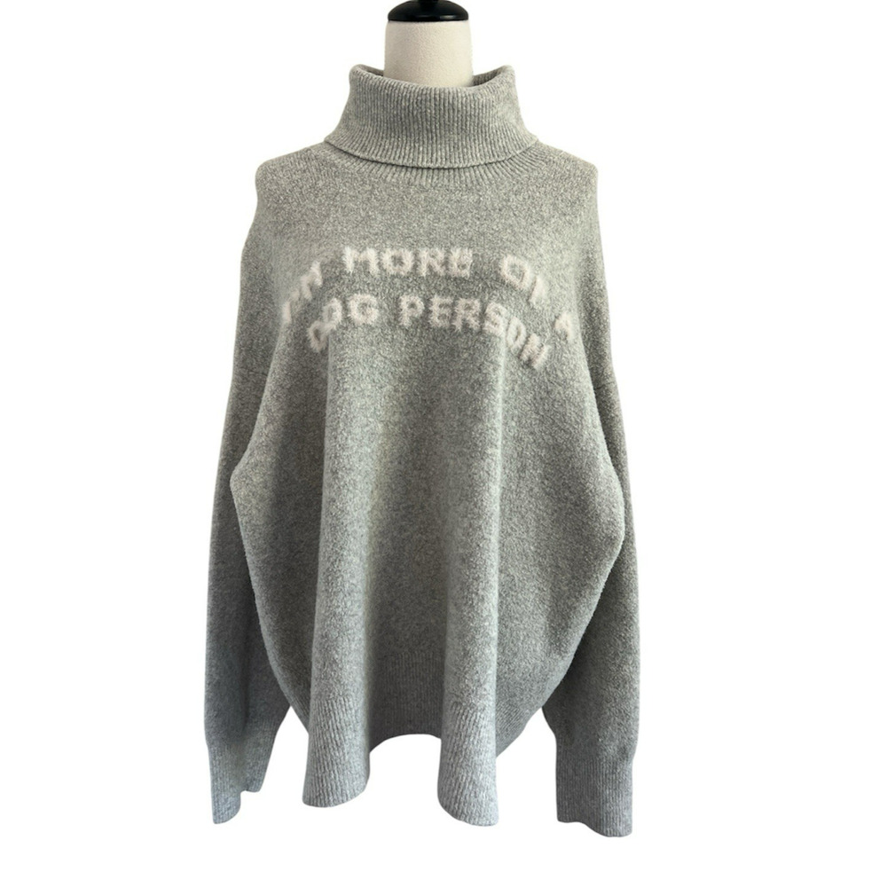 The Cuddle Collab X Target Sweater Womens XXL Gray I'm More Of A Dog Person Cozy
